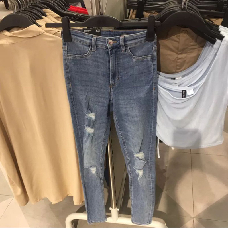 jual-jastip-super-skinny-hight-waist-ripped-jeans-h-m-women-sale