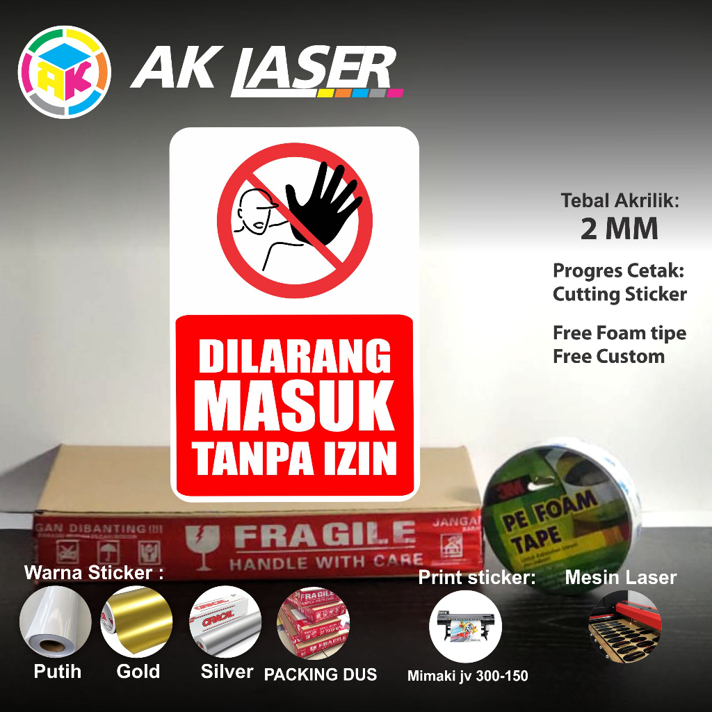 Jual AKRILIK DILARANG MASUK TIPE 1 | Shopee Indonesia