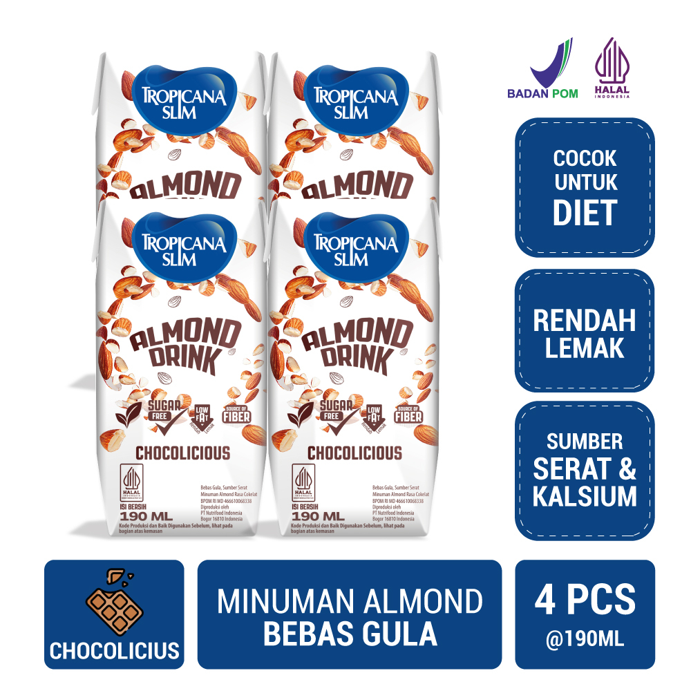 Jual Tropicana Slim Almond Drink Chocolicious 190ml (4 Pcs) - Minuman ...