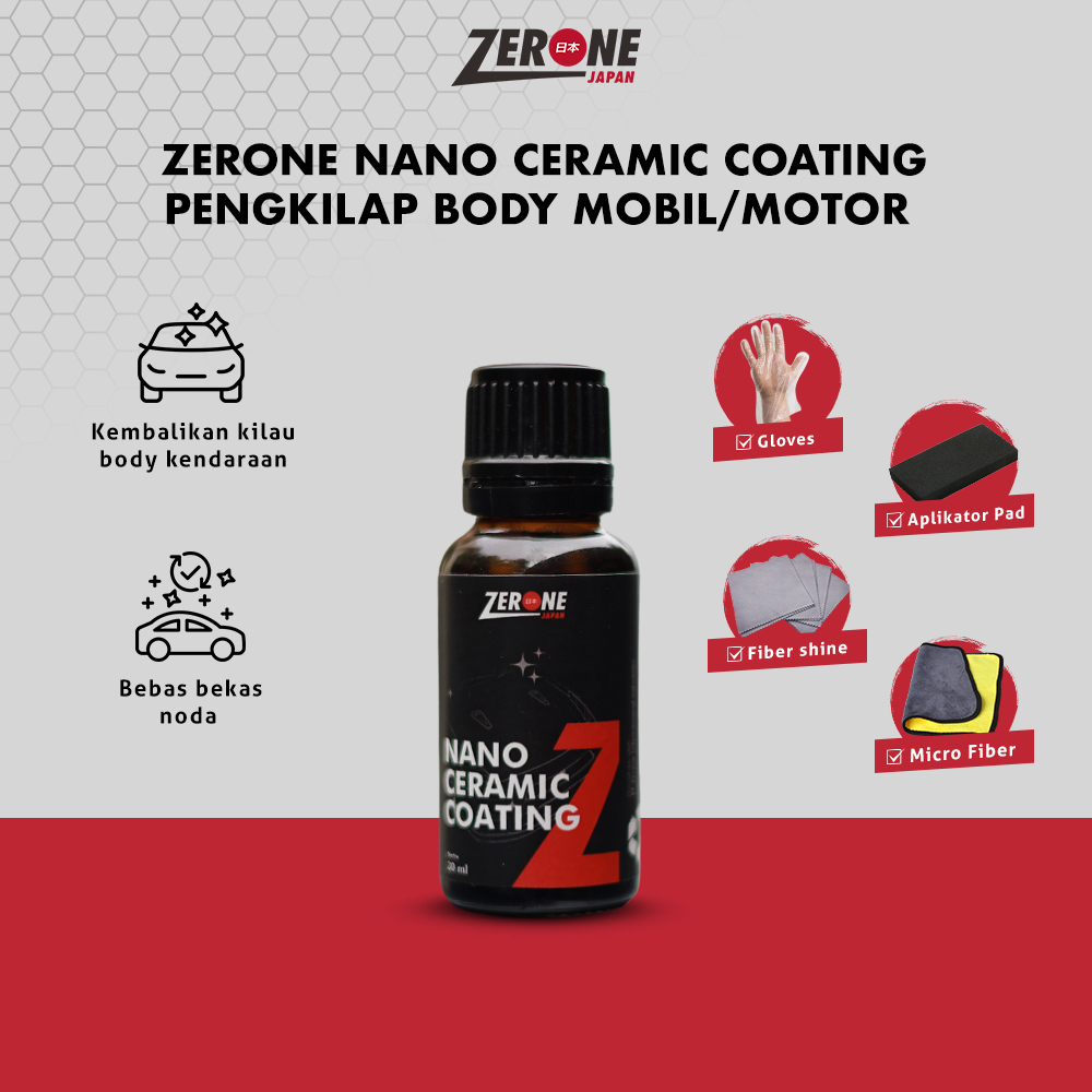 Jual Zerone Nano Ceramic Coating Pengkilap Body Mobil Motor Efek Daun