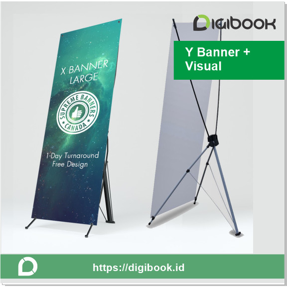Jual Custom X Banner Ukuran 60x160 Cm Y Banner Standing Banner Wisuda / Sidang Skripsi