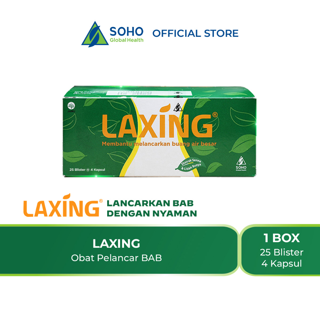 Jual Laxing Obat Pencahar Sembelit Konstipasi 25 Strip 100 Kapsul