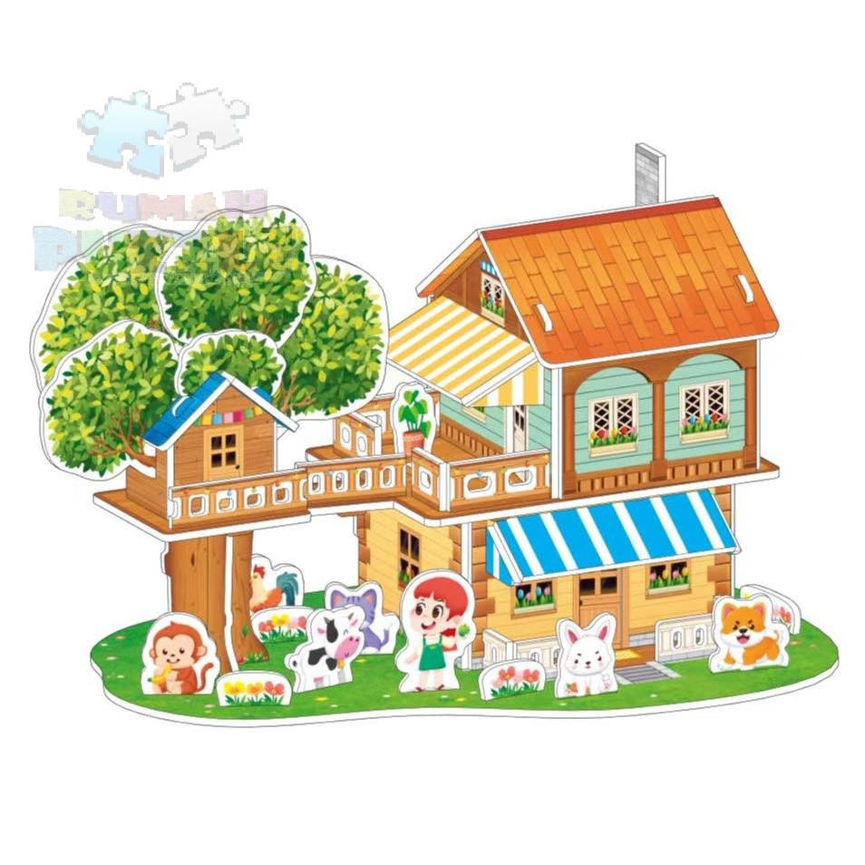 Jual Puzzle 3D DIY bahan foam & paper HOUSE | ZOO | PARK | SEA | CABIN |  FARM mainan puzzle edukasi anak (kado,pajangan,dekorasi) | Shopee Indonesia