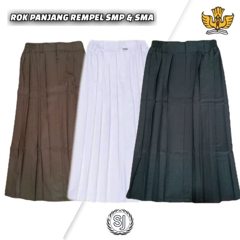 Jual ROK REMPEL SMP/ SMA PANJANG/ SERAGAM SEKOLAH SMP/SMA BAWAHAN ROK ...