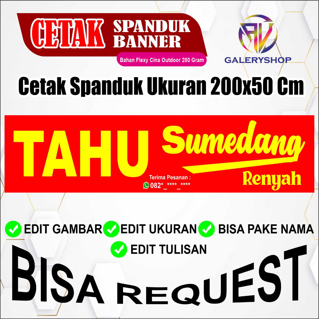 Jual Spanduk Banner Jualan Tahu Sumedang Renyah Dll 200x50 Cm Shopee