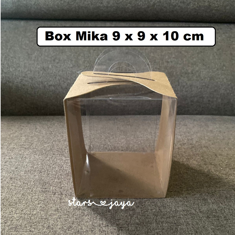 Jual Box Kraft Tenteng Mika 9x9x10 Cm Kotak Kue Tart Toples Hampers Kotak Souvenir Shopee 9694