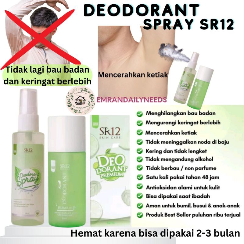 Jual Deodorant Tawas SR12 Deo Spray BPOM Deodoran Anak Natural