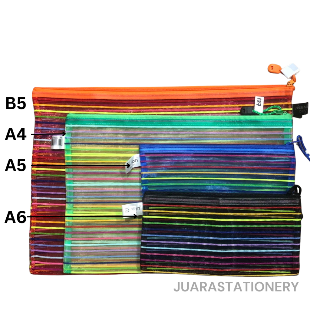 Jual (127) Map Zipper Bag A4 / Pouch Jaring / Map Jaring / Map Dokumen ...