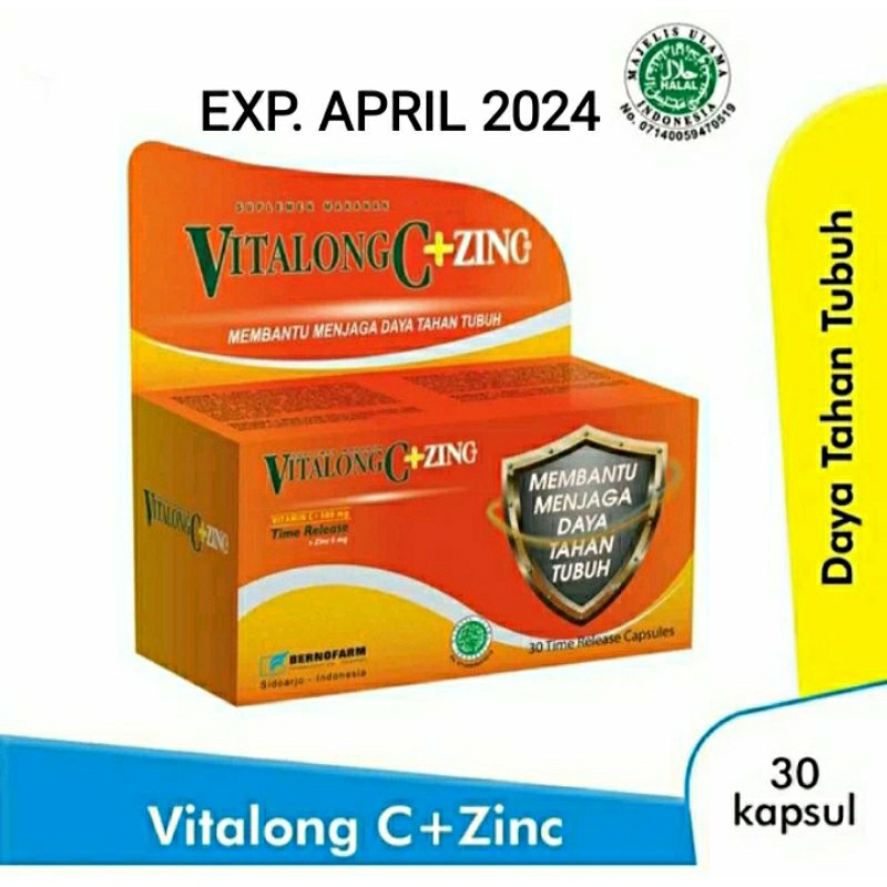 Jual Vitalong C Plus Zinc Isi Kapsul Botol Vitalongc Zink Vitamin C Time Release Murah