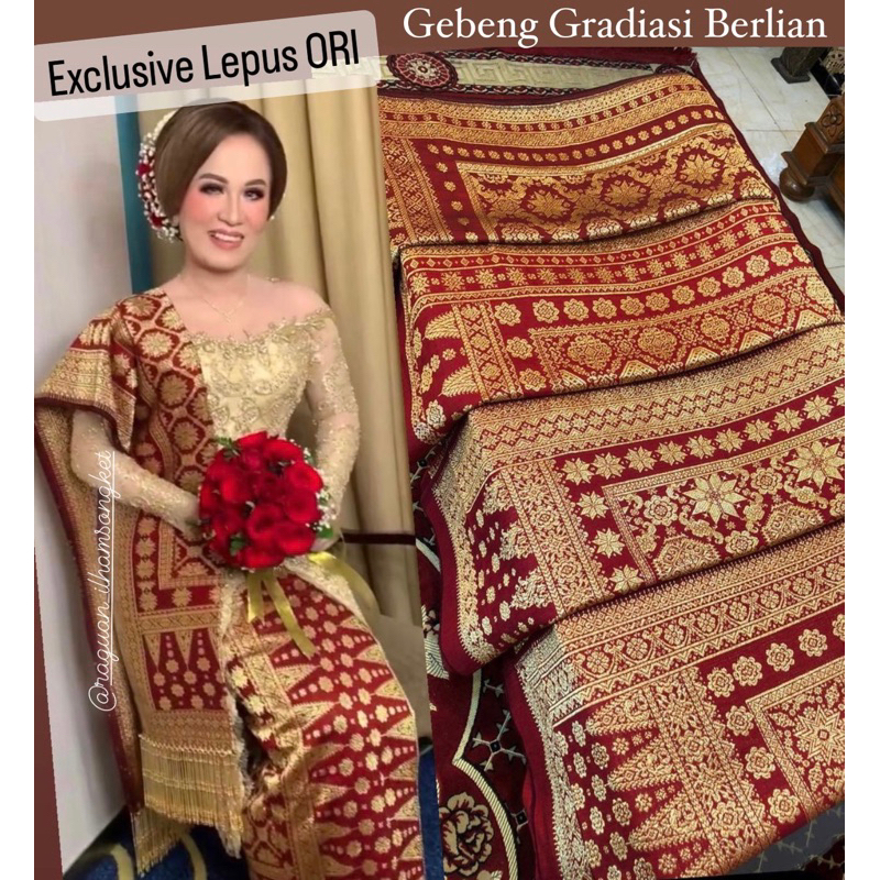 Jual EXCLUSIVE Songket Lepus Gebeng ORI Gradiasi Berlian/songket Tenun ...