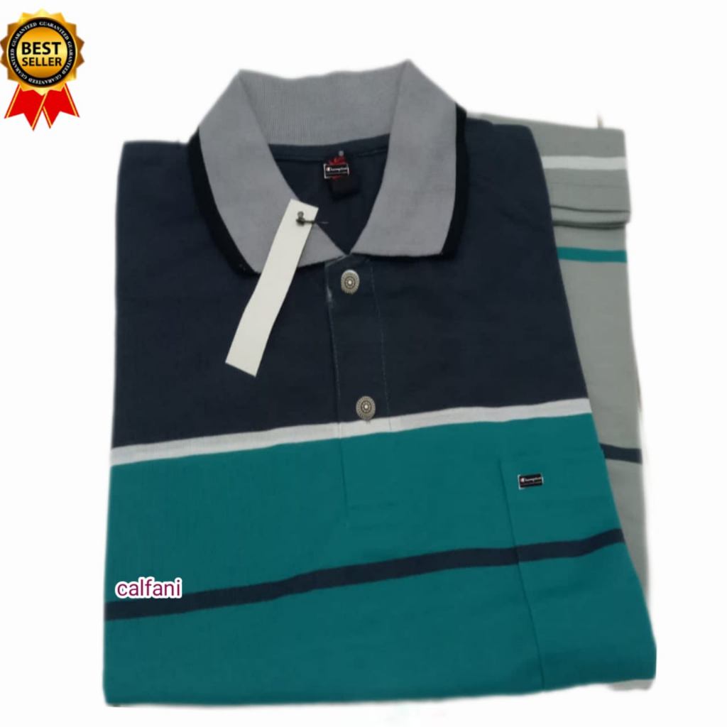 Jual Kaos kerah salur pria lengan pendek ada kantong II jahitan kaos ...