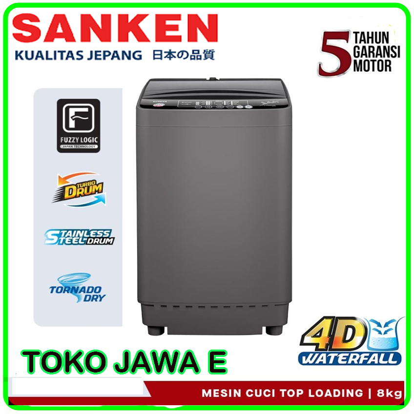 Jual MESIN CUCI SANKEN AW S866PP 1 TABUNG TOP LOADING Kapasitas 8 Kg