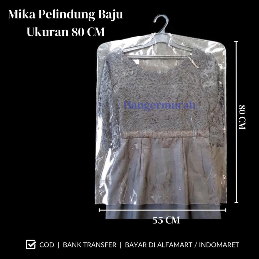 Jual Plastik Cover Mika Baju Dewasa 55 X 80cm Cover Baju Anti Debu Plastik Baju Gantung 6365