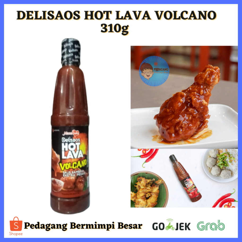 Jual Mamasuka Delisaos Hot Lava Volcano 310ml Saos Sambal Pedas