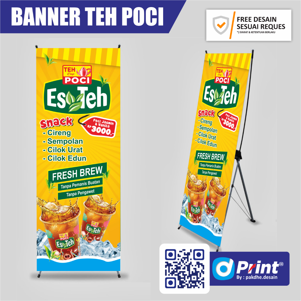 Jual CETAK SPANDUK X BANNER TEH POCI / BANNER TEH POCI | Shopee Indonesia