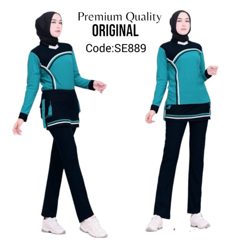 Jual Baju Senam Wanita Muslim Setelan Olahraga Muslim Perempuan Dewasa ...