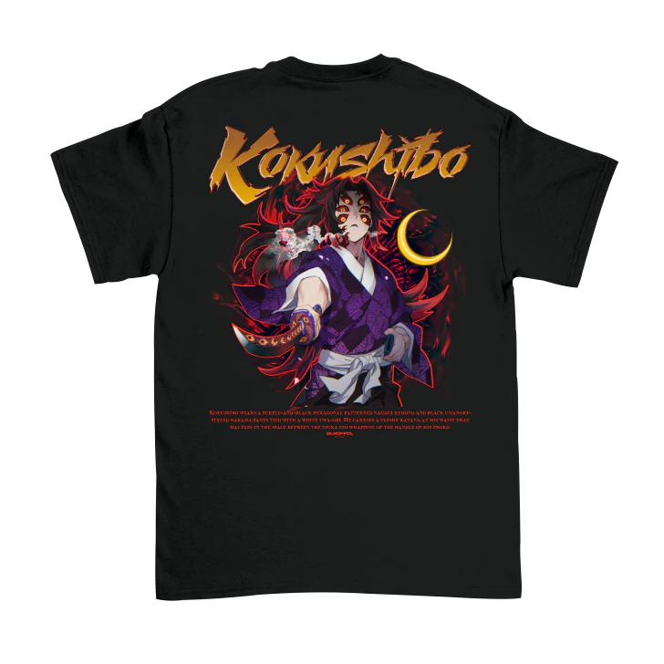 Baju Kaos Distro Anak Gambar KOKUSHIBO DEVIL DEMON SLAYER