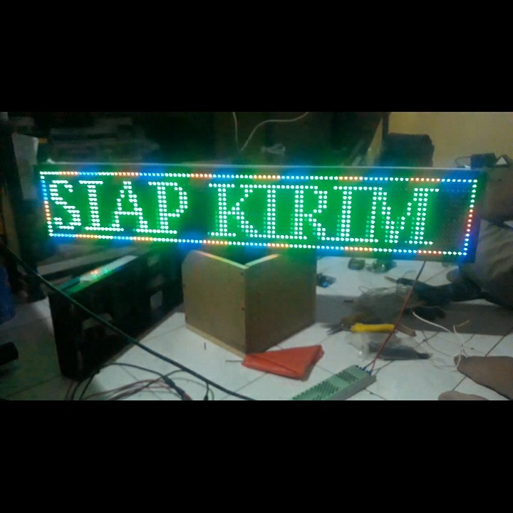 Jual running text 100 x 20 LAMPU LED RGB FULL COLOOR outdoor 12 - 24V ...