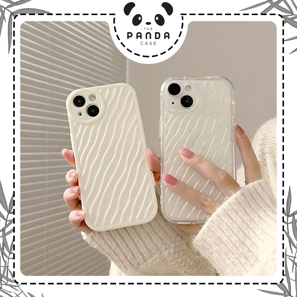 Jual [TPC] Transparant Beige Wave Case Kompetibel For IPHONE 7 8 plus X ...