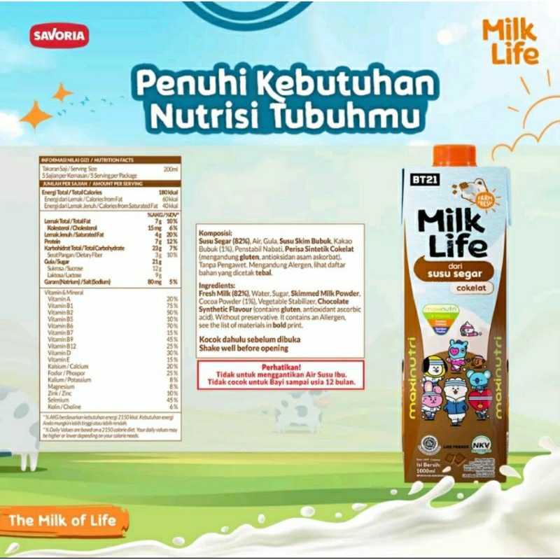 Jual milk life UHT 1000ml/1liter Full cream/Coklat | Shopee Indonesia