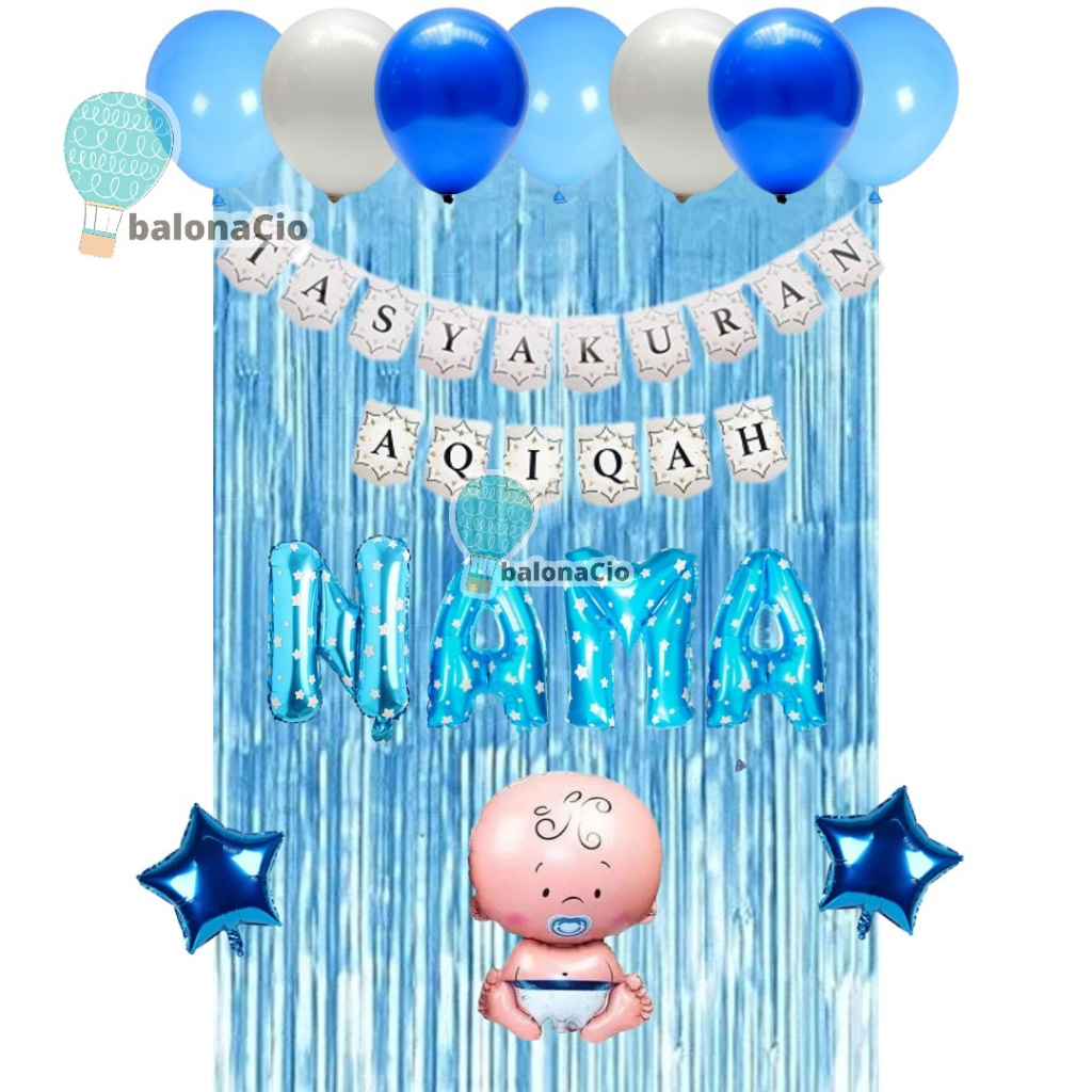 Jual Paket Set Dekorasi Banner Tasyakuran Aqiqah Boy Girl 02 | Shopee