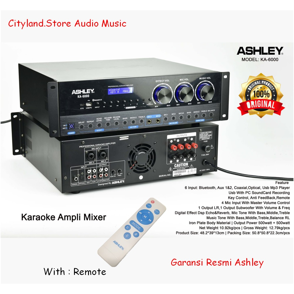 Jual Power Amplifier karaoke ashley KA 6000 Original Shopee Indonesia