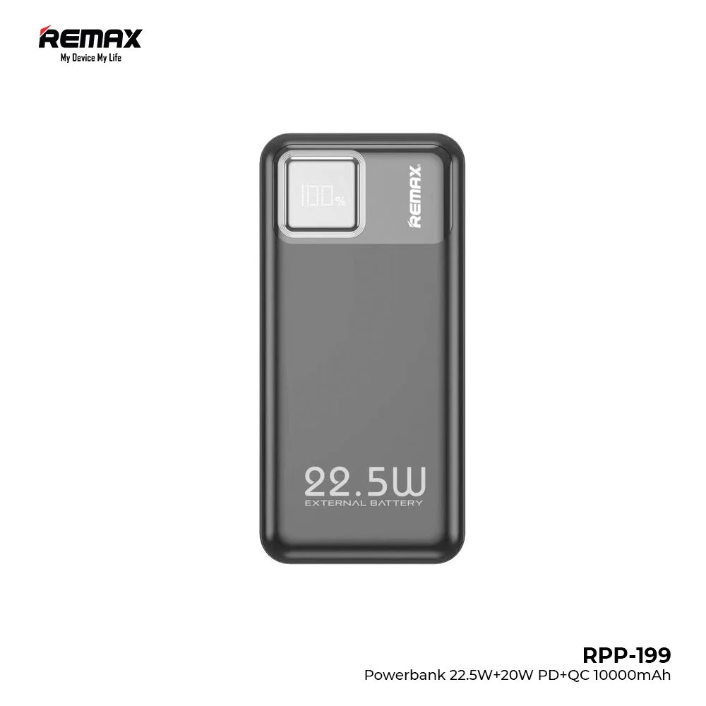 Remax Powerbank Slim Flight Friendly PD+QC 22,5W 10000mAh Digital Display RPP-199