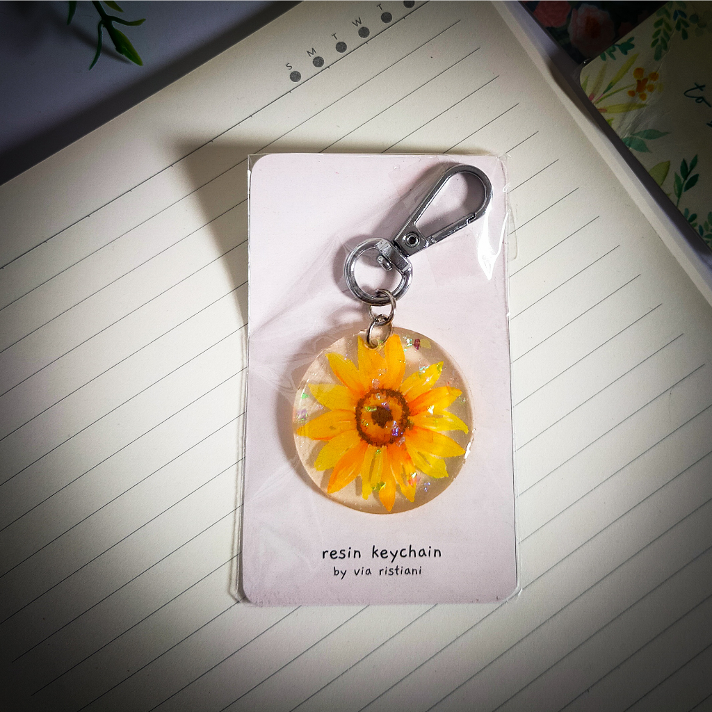 Jual Grosir Gantungan Kunci/Keychain Resin Transparant Bunga Floral ...