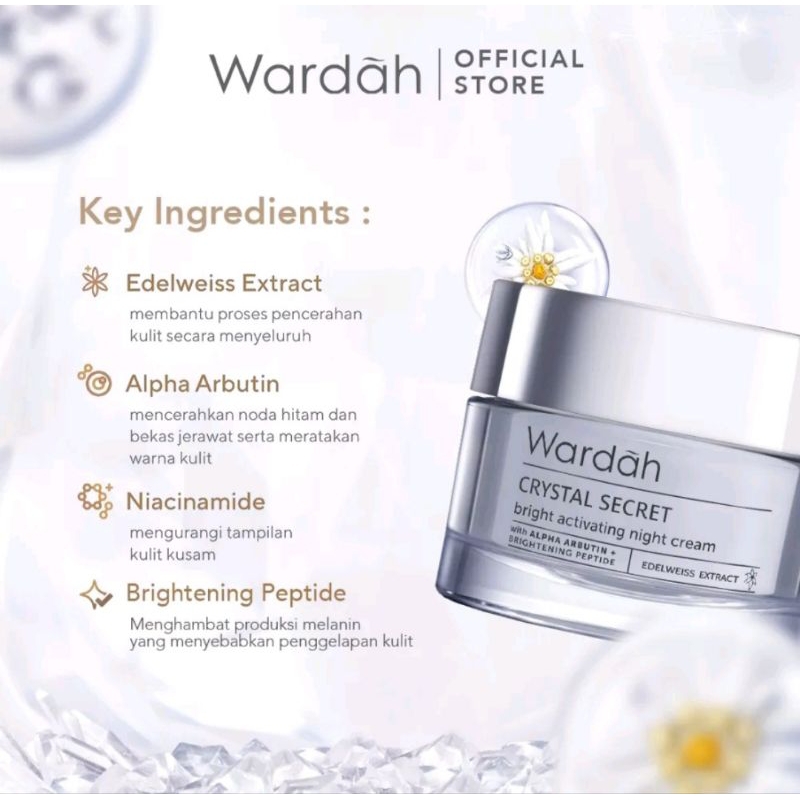 Wardah Crystal secret bright activating Night cream 30gr
