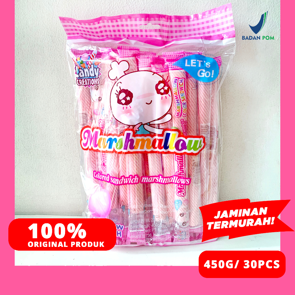 Jual MARSHMALLOW PANJANG CANDY CREATION 30PCS 450G Shopee Indonesia