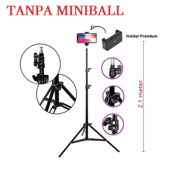 Paket Komplit Tripod 2.1M Mini Ball Head Ball Holder Premium Holder E Tomsis 1 Tombol