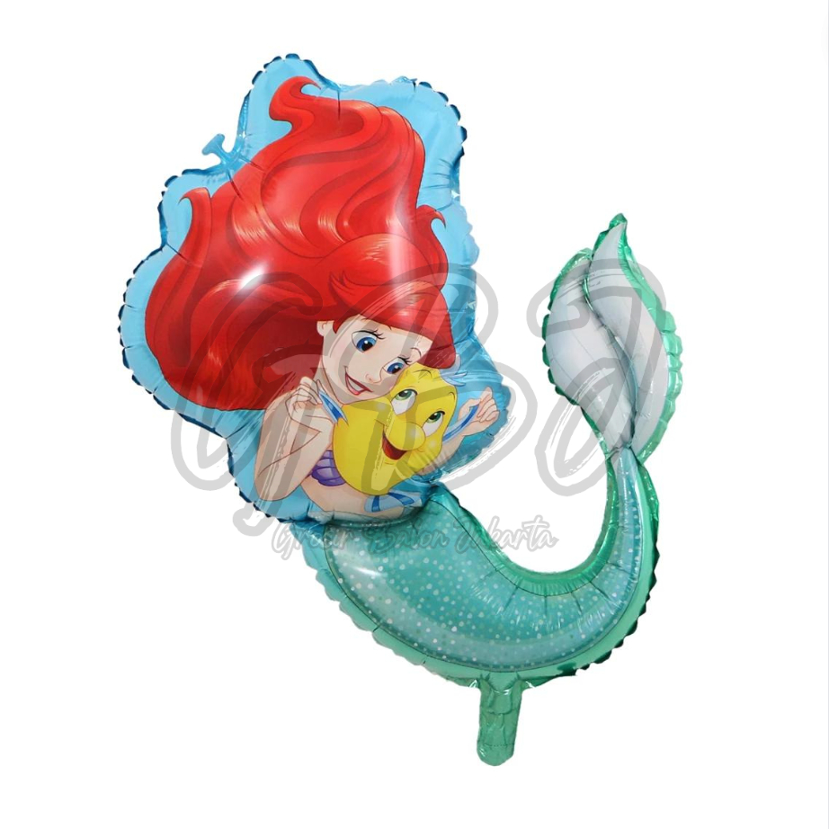 Jual Balon Foil JUMBO Mermaid (Ariel, Rainbow, Pink, Ungu, dll