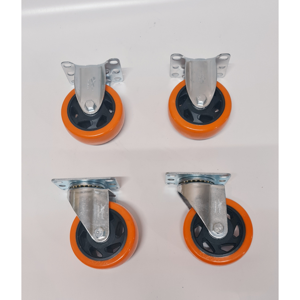 Jual Roda PVC oren taiwan 4 inch (2Putar 2 mati | Shopee Indonesia