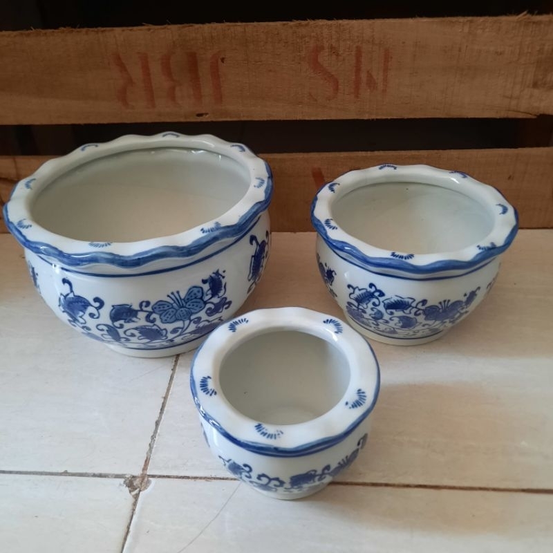 Jual Pot Keramik Bulat Batik Motif Batik II | Shopee Indonesia