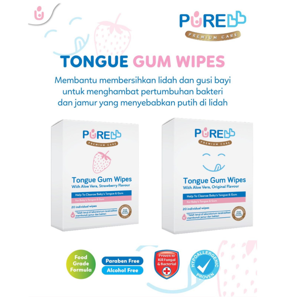 Jual PURE BB Baby Tongue Gum 20's Wipes - Tisu Basah Gusi & Lidah ...