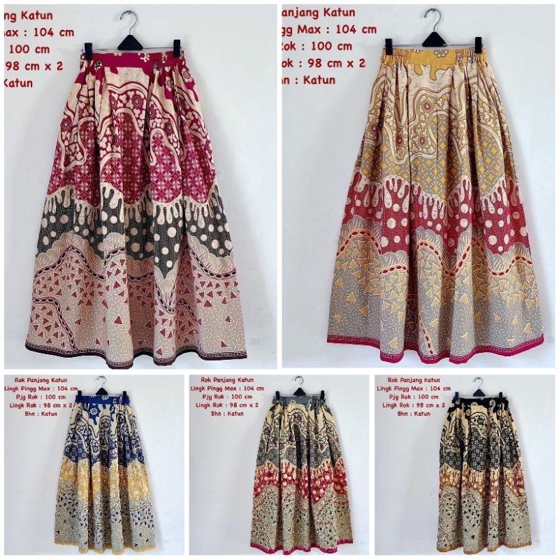 Jual ROK BATIK PANJANG 100cm PINGGANG KARET RESLETING BELAKANG | Shopee ...