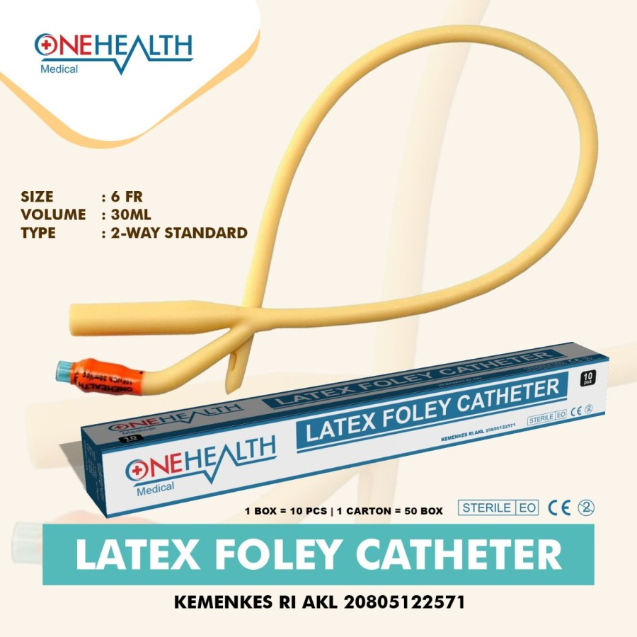 Jual Onehealth Foley Catheter Latex 2 Way Per Box Folley Kateter Selang ...