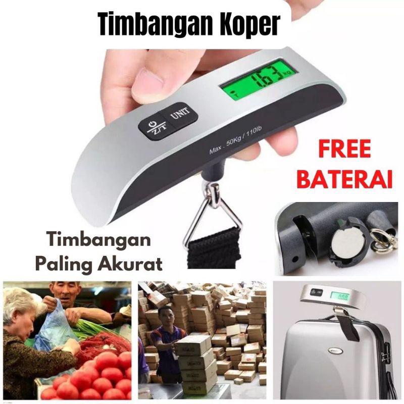 Jual Timbangan Koper Digital Timbangan Gantung Portable Kg Luggage Scale Timbangan Tas