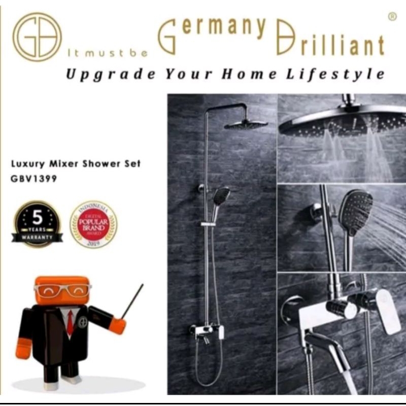 Jual Tiang Shower Set GERMANY BRILLIANT GBV1399B GBV1399B GBV1399 B GBV ...