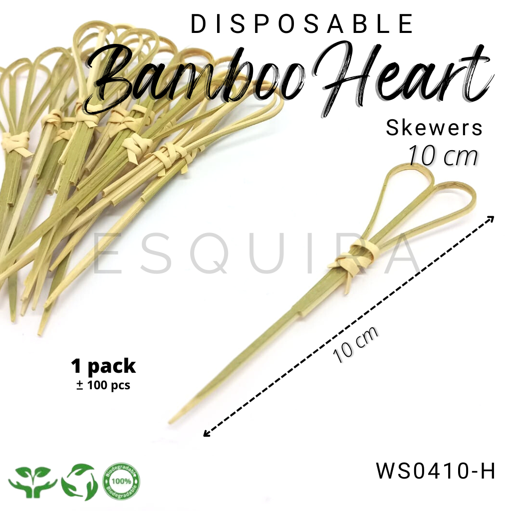 Jual Tusuk Bambu Dessert Simpul Hati Bamboo Heart Skewers Cocktail 10