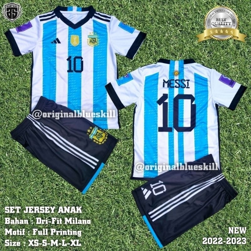 adidas Argentina Home Messi 10 2 Star Jersey incl. Final MDT - NEW - Size S