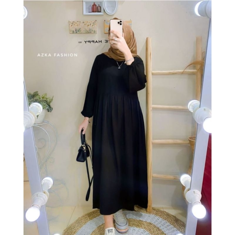 Jual KAYLA DRESS - Midi Rayon Twill Polos Korean Style Mini Dress Muslim  Outfit Remaja Muslimah | Shopee Indonesia