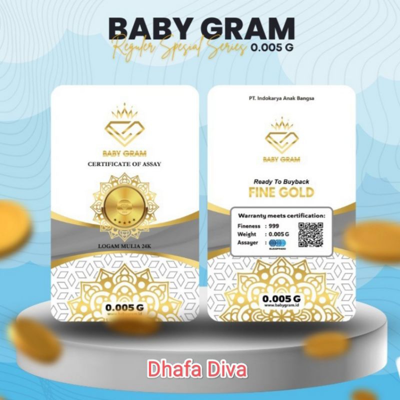 Jual Baby Gram Baby Gold 0.005 0,005 Gr Emas Mini Gold Logam Mulia 24