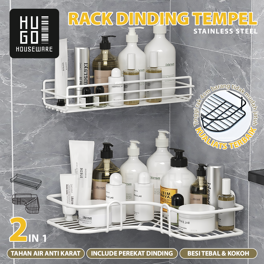 Jual HUGO Rak Sudut Kamar Mandi Tempel Dinding Keramik Rak Dapur ...