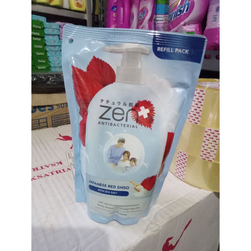 Jual Zen body wash 400ml refill sabun mandi anti bacterial 400 ml BIRU ...