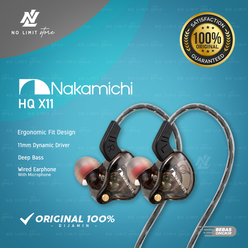Jual Nakamichi HQ X11 Dynamic Driver In Ear Monitor Wired Earphone With