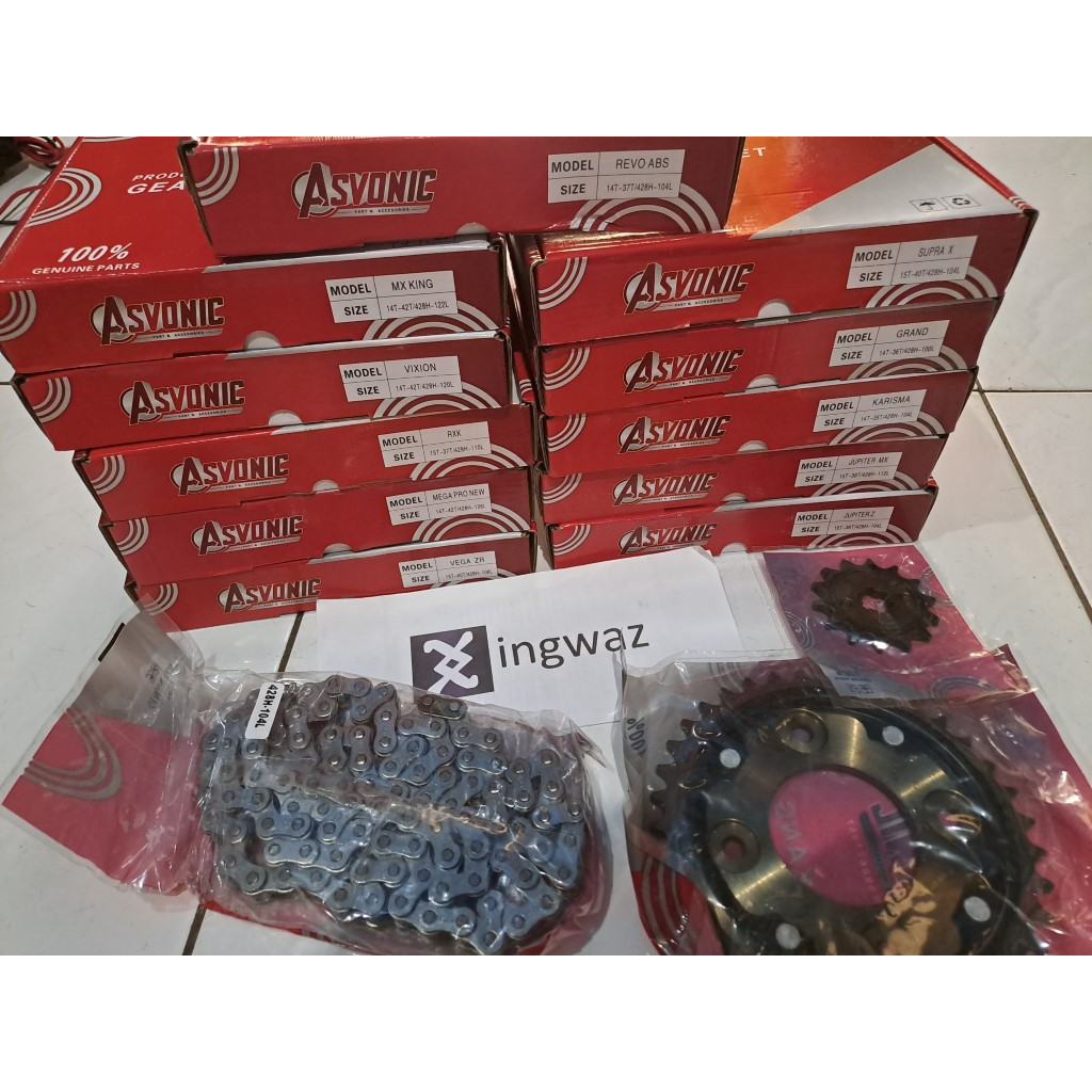Jual Gear paket Gear set Girset Gearset Rantai Sepeda Motor Asvonic ...