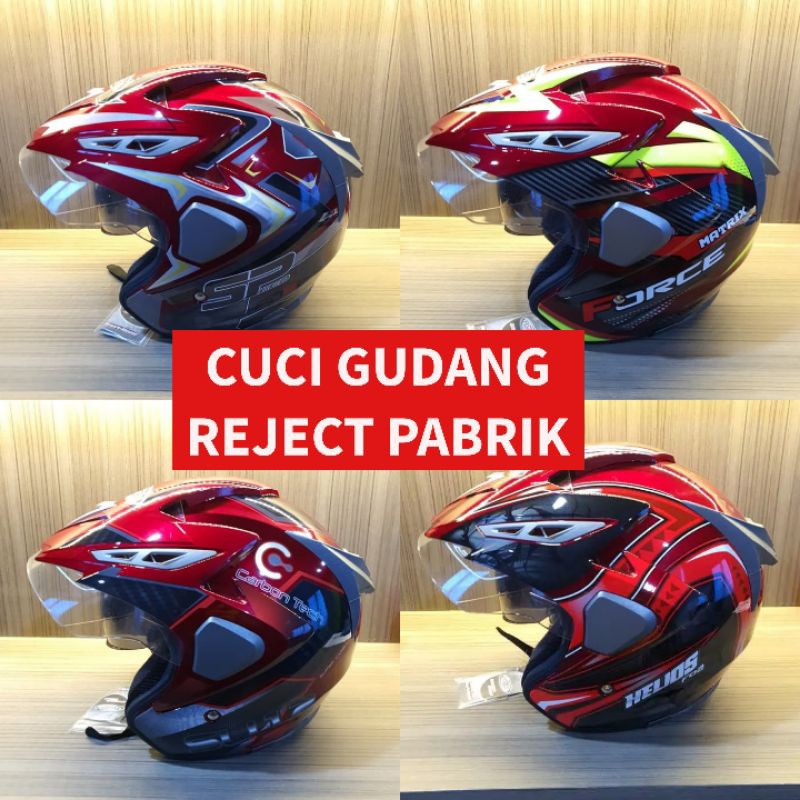 Jual Helm Helem Hlem Helmet Murah Reject Pabrik SNI Half Face Double