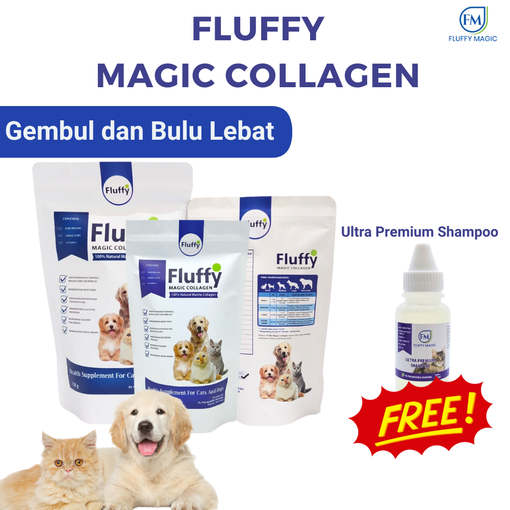 Jual Vitamin Kucing Bulu Rontok Fluffy Magic Collagen Shopee Indonesia