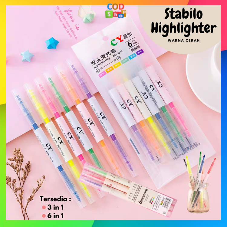 Jual Cod S Set Stabilo Warna Warni Stabilo Warna Highlighter Warna Warni Set